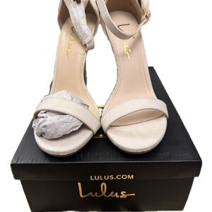 Lulu's Elegant Cream Ankle Strap Heels